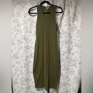 Say What? Olive Green Midi Dress
